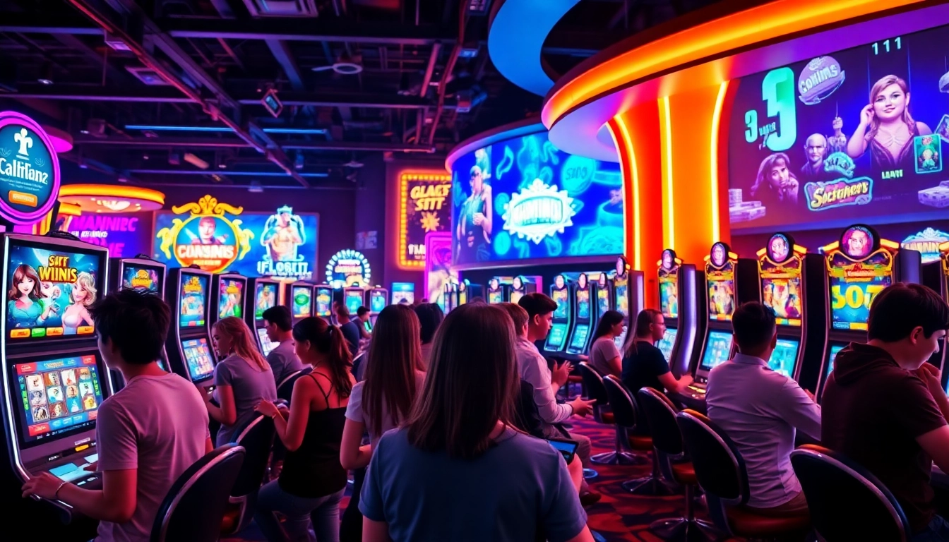 Jouer à des jeux casino en ligne dans un casino animé et vibrant.