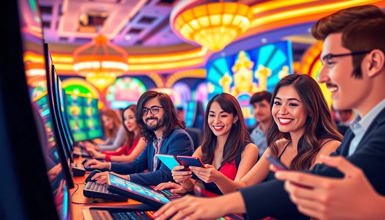 Joueurs profitant des meilleurs casino en ligne avec une ambiance conviviale et des jeux variés.