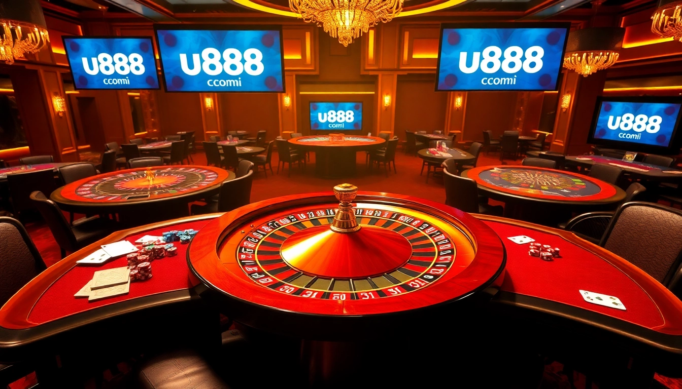 Experience thrilling gameplay with the u888 com casino, featuring vibrant roulette wheels and elegant tables.