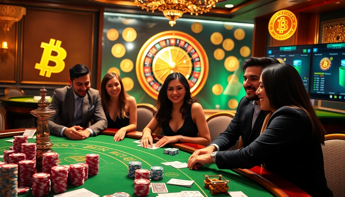 Vivez une expérience de jeu palpitante dans les casinos Bitcoin avec des jetons de poker et des roues de roulette.