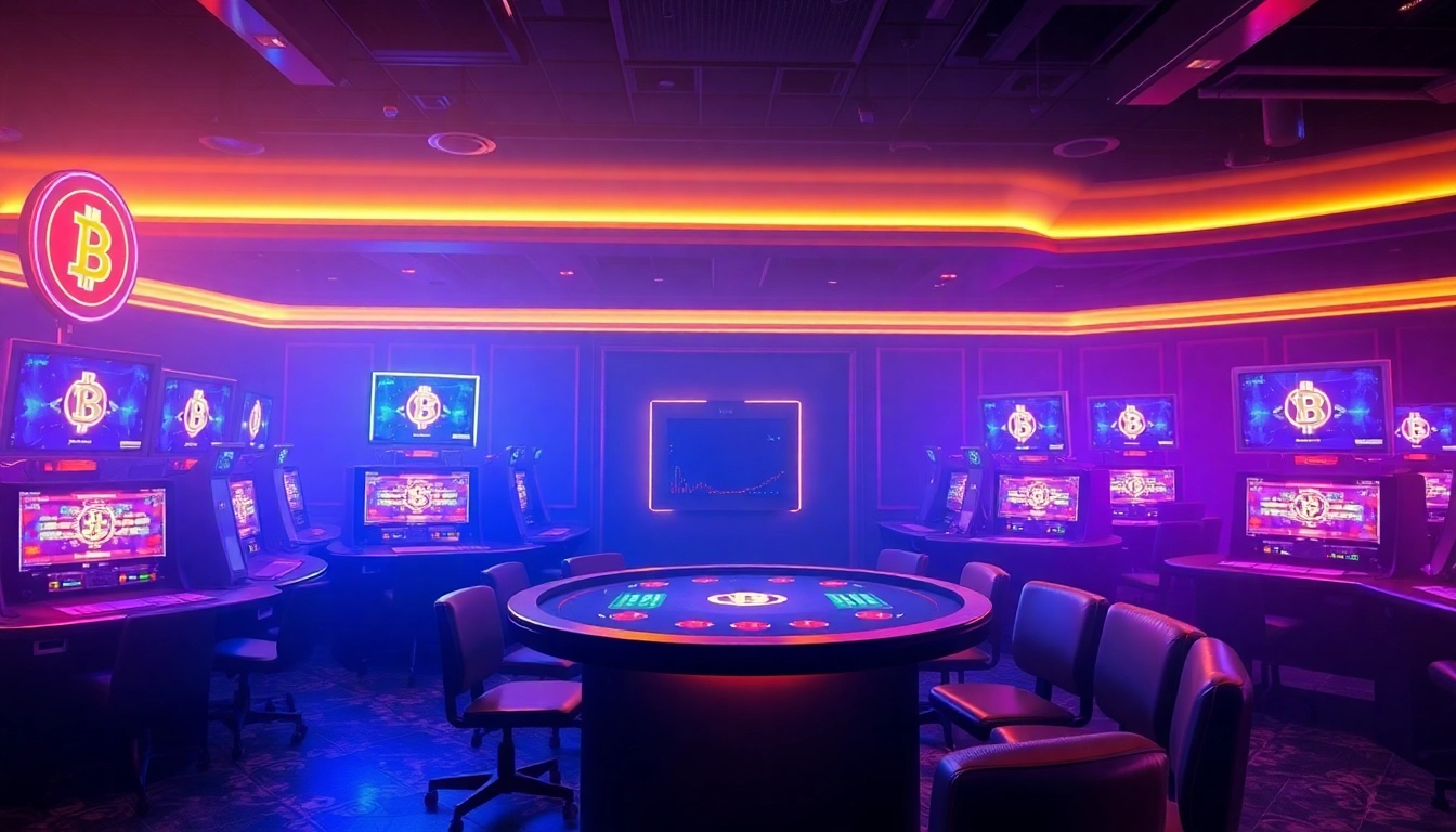 Jouer aux meilleurs casino crypto avec des machines à sous modernes et une ambiance lumineuse.