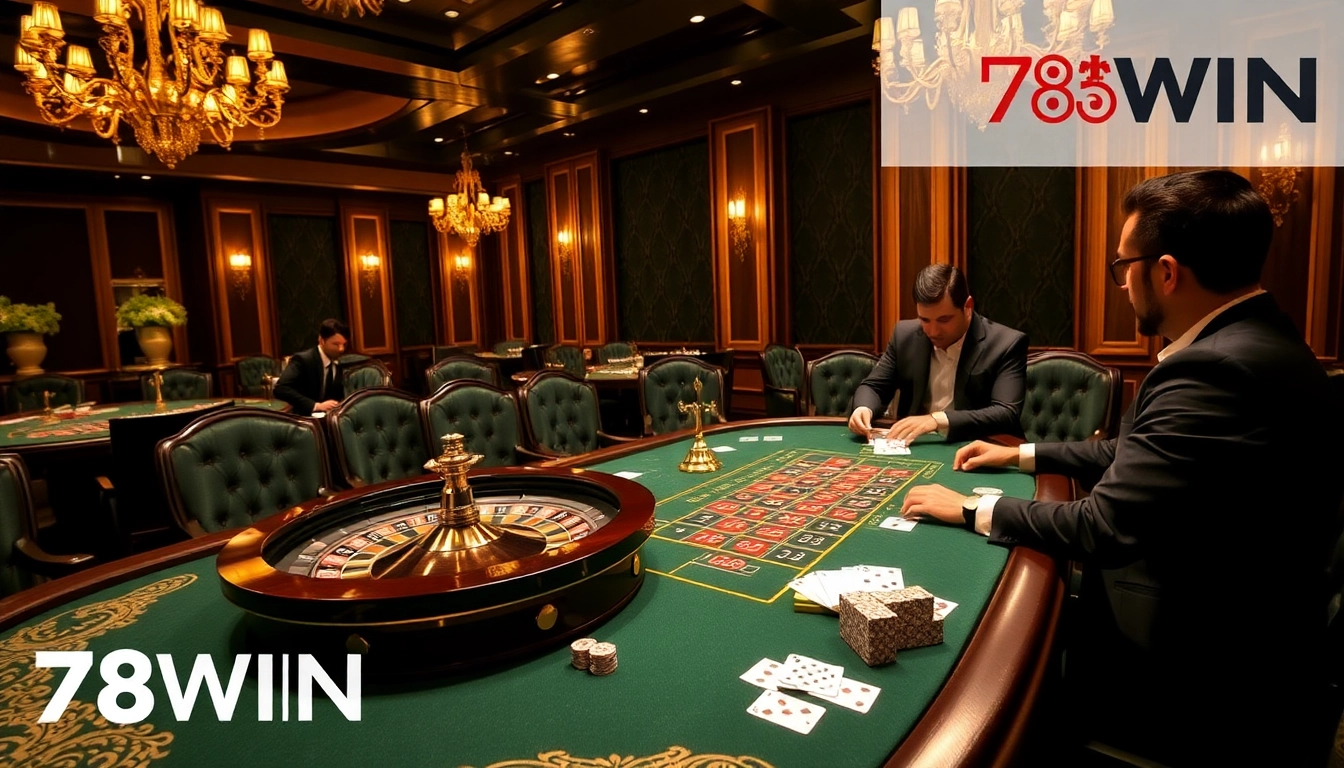 Experience thrilling gameplay at 78WIN's luxurious casino tables and roulette.