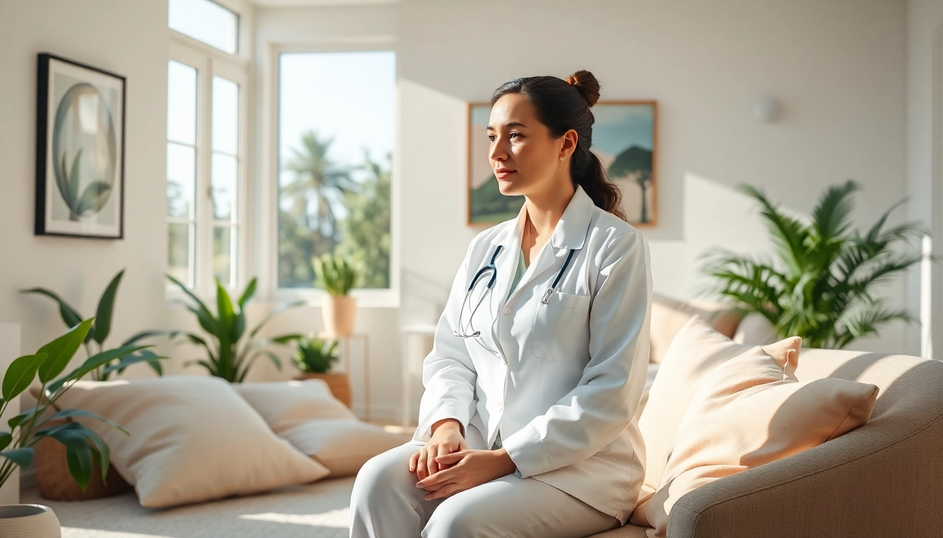 Understanding depression symptoms in a tranquil therapy setting with soft lighting and calming elements.